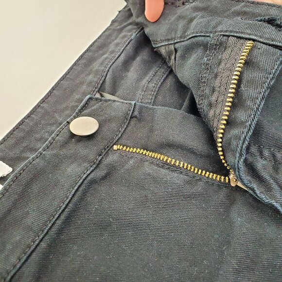 H&M Womens Black Jean Shorts Denim Cuffed Size US 12 - Picture 5 of 12